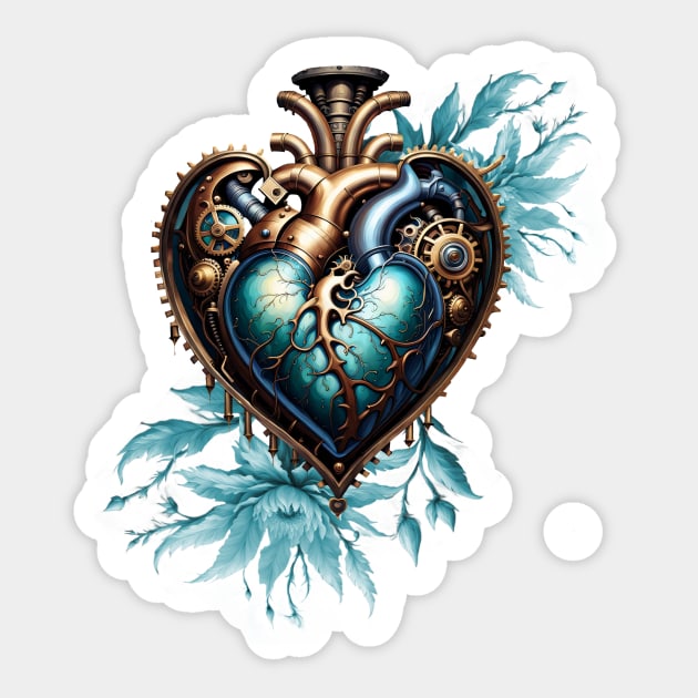 Wonderful elegant steampunk heart. Sticker by Nicky2342